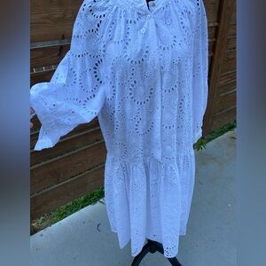 Fun Summer White Eyelet Dress